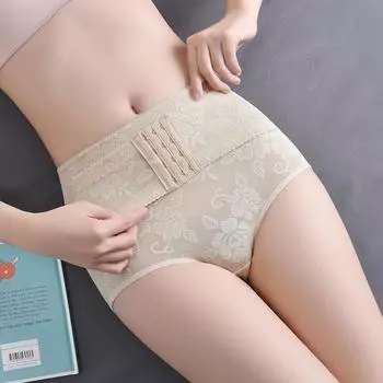 «Бесшовные трусики с заниженной талией, утягивающие живот и приподнимающие бедра для женщин — дышащее корректирующее белье больших размеров» M (75-95 jin)
