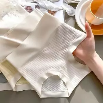 Бесшовные трусики, женские хлопковые трусы, женские трусики с высокой талией, нижнее белье M белый