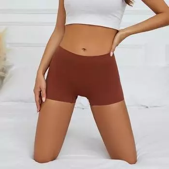 Бесшовные трусы-боксеры, нижнее белье, сексуальные женские однотонные дышащие шорты с низкой талией для мальчиков, удобные спортивные женские шорты для йоги XS белый