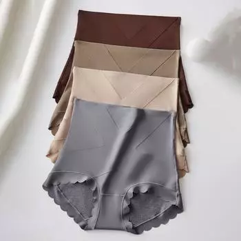 Бесшовные трусы-подтяжки для ягодиц с высокой талией, утягивающее белье, эластичное послеродовое корректирующее белье для девочек L чёрный