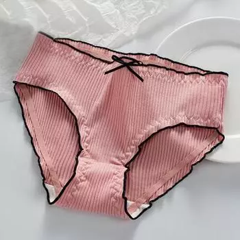 Бесшовные трусы, сплошной цвет, эластичный пояс, ребристые дизайнерские трусики XL серый