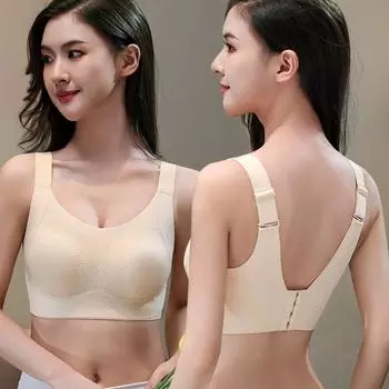 Бесшовные ультратонкие кроличьи ушки, двойной подъем, анти-провисание груди, большой размер нижнего белья, женский регулируемый бюстгальтер с полной чашкой M = 34/75 [Recommended 80-50kg BCD] чёрный