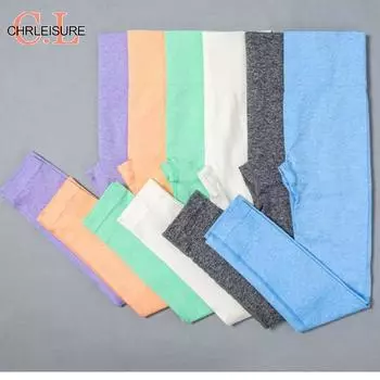 Бесшовные женские леггинсы для фитнеса, леггинсы с эффектом пуш-ап для тренировок, модные однотонные узкие джеггинсы для бодибилдинга, женские брюки