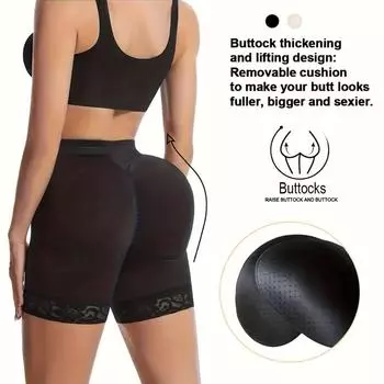 Бесшовные женские трусики для увеличения бедер - Нижнее белье Трусики-лифтеры для ягодиц Корректирующее белье Push Up Утягивающие подушечки для ягодиц M бежевый