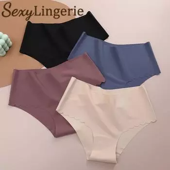 Бесшовные женские трусы S-XXL Wave Edge V-образные трусы нижнее белье Ice Silk нижнее белье для женщин высокоэластичные трусы трусики S&1pc розовый