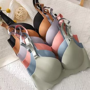 Бесшовный бюстгальтер для женщин, бюстгальтеры пуш-ап, удобный беспроводной бюстгальтер ярких цветов, сексуальное нижнее белье, мягкое женское белье Femme 36A бежевый