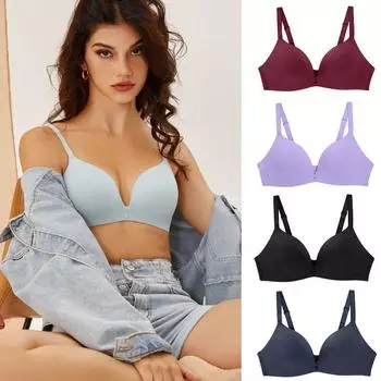 Бесшовный бюстгальтер для женщин, мягкий бюстгальтер пуш-ап без косточек, сексуальный бюстгальтер, нижнее белье больших размеров 36/80C(4 rows 3 hooks) чёрный