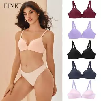 Бесшовный бюстгальтер FINETOO для женщин, мягкий бюстгальтер пуш-ап без косточек, сексуальный бюстгальтер без косточек, нижнее белье больших размеров 36/80C(4 rows 3 hooks) чёрный