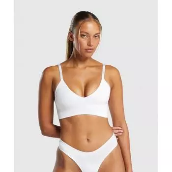 Бесшовный бюстгальтер GYMSHARK с V-образным вырезом, белый B6A7K WB57 XS