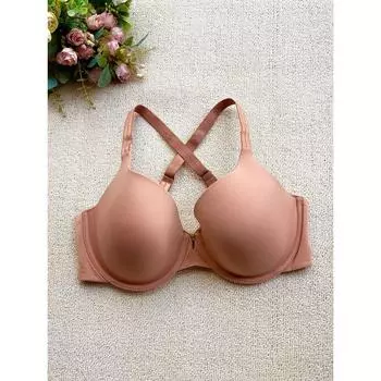 Бесшовный бюстгальтер пуш-ап без бретелей, тонкий, глянцевый, невидимый, большого размера, чашка, простой европейский и американский стиль, ветер, экспортное нижнее белье 85C Light Caramel