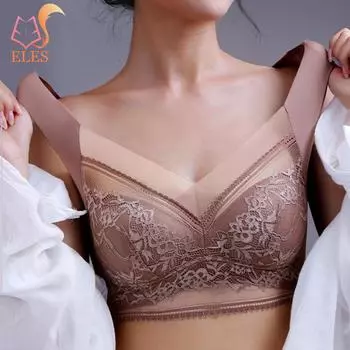 Бесшовный бюстгальтер Push Up, кружевной бюстгальтер для женщин, кружевной бюстгальтер без косточек, сексуальный бюстгальтер с полной чашкой, тонкий бюстгальтер-бралетт