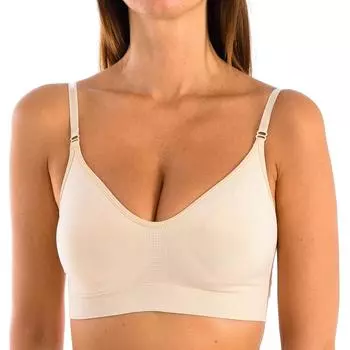 Бесшовный бюстгальтер с чашечками пуш-ап без косточек 110679 женщина XXL коричневый