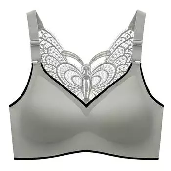 Бесшовный бюстгальтер с красивой спиной и бабочкой, нижнее белье больших размеров, женский топ без стального кольца, бюстгальтер без косточек L зелёный