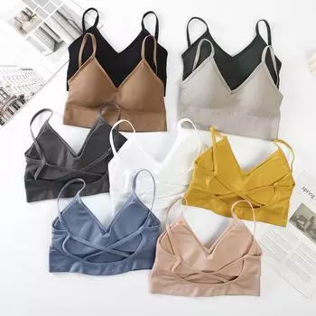 Бесшовный бюстгальтер с U-образной спинкой и перекрестными бретелями: Нижнее белье для женщин без содержания стали, сексуальное, однотонное, универсальное One Size зелёный