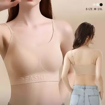 Бесшовный бюстгальтер, топ, женский, сексуальный, пуш-ап, бюстгальтер, беспроводной, однотонный, комфортный, интимное белье, женское нижнее белье M чёрный