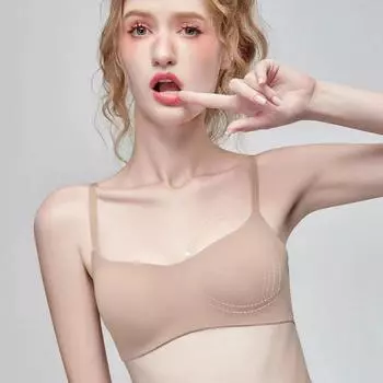 Бесшовный бюстгальтер-труба для маленькой груди — приподнимающий, антипровисающий, без косточек, удобный, дышащий Size M (34/75) шампанского