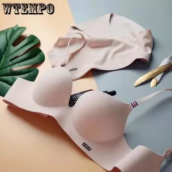 Бесшовный бюстгальтер женский на косточках простой бюстгальтер цельный бюстгальтер со сборками тонкий антипровисающий бюстгальтер 32/70A чёрный