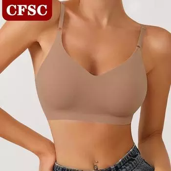 Бесшовный цельный бюстгальтер для девочек, сексуальная красота со сборками на спине без стального кольца, женское нижнее белье