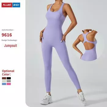 Бесшовный цельный комбинезон для йоги, фитнеса и танцев Large