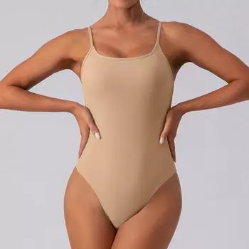 Бесшовный комбинезон для йоги S серый