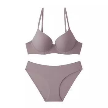 Бесшовный комплект бюстгальтера с застежкой спереди, гладкой посадкой и мягкой косточкой фиолетовый