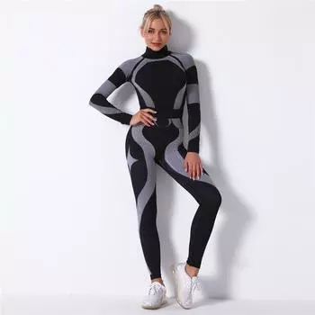 Бесшовный комплект для йоги Auroth, женский повседневный спортивный костюм, женские топы и леггинсы с длинными рукавами, спортивные костюмы для фитнеса, наряд