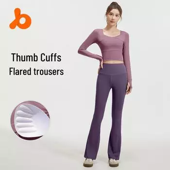 Бесшовный комплект для йоги Juyitang Nude с высокой талией L