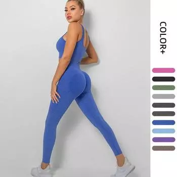 Бесшовный костюм Nessaj для фитнеса, женская тренировочная одежда, леггинсы с высокой талией, бюстгальтер с открытой спиной, спортивная одежда для йоги