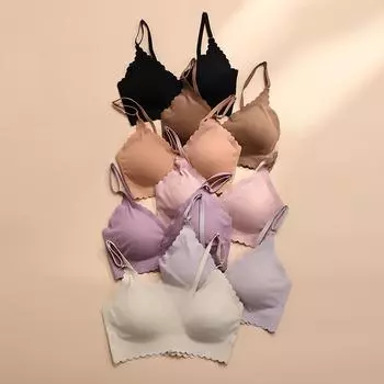 Бесшовный кружевной сексуальный бюстгальтер с каплевидными чашками для полных и маленьких женщин M
