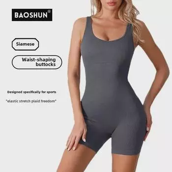 Бесшовный летний комбинезон на бретелях: Цельная одежда для йоги и фитнеса Medium