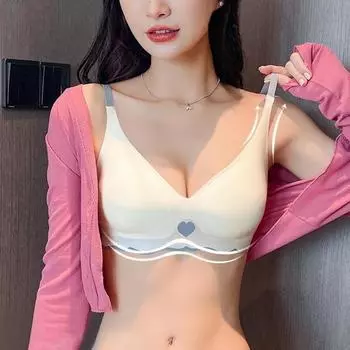Бесшовный милый бюстгальтер для женщин, бюстгальтер пуш-ап без косточек, нижнее белье для молодых девушек, сексуальное женское белье S чёрный