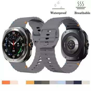 Бесшовный ремешок для Samsung Galaxy Watch Ultra Band для мужчин и женщин, классическая пряжка, резиновый ремешок для Galaxy Watch Ultra, ремешок 47 мм Galaxy Watch Ultra