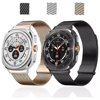 Бесшовный ремешок из плетения для Samsung Galaxy Watch Ultra Soft Breathable Adjustable Wristband для Galaxy Watch Ultra 47mm Strap Galaxy Watch Ultra чёрный