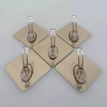 Бесшовный серебристо-серый 7 см крючок для двери без гвоздей с волшебной наклейкой