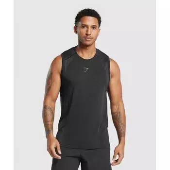 Бесшовный танк GYMSHARK Apex, черный, темно-серый, A5A5C BB3K XS