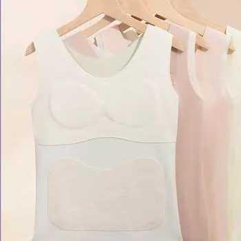 Бесшовный теплый жилет с нагрудными накладками для девочек и подростков L (85-105 catties) белый