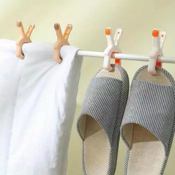 Бесшовный ветрозащитный зажим, большой зажим для сушки одеял на открытом воздухе на балконе, большой пластиковый зажим для сушки одежды, фиксированный зажим для одежды с пряжкой 3pcs белый