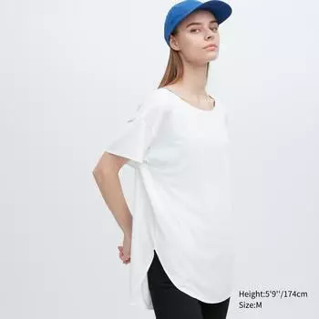 Бесшовный вырез-лодочка UNIQLO AIRism с длинным и коротким рукавом
