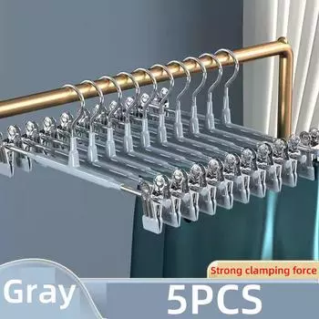 Бесшовный зажим для брюк, стальная вешалка для одежды JK без вышивки, утолщенный зажим для юбки, регулируемая прочная вешалка для брюк 1pc