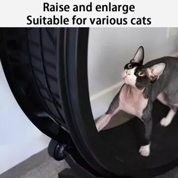 Бесшумная беговая дорожка для кошек, беговое колесо, многофункциональная беговая дорожка для кошек, колеса, ролики, тихие, фитнес, игрушки для кошек, спортивные товары для кошек, товары для домашних животных 118X30X122CM чёрный