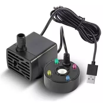 Бесшумная работа Mist Maker Fogger 5V Погружной насос Декоративный аквариум Водяной насос Гостиная чёрный