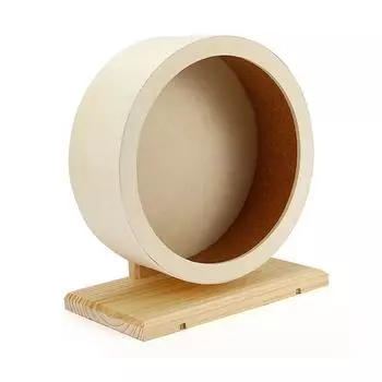 Бесшумное беговое колесо для хомяка Деревянный ролик для упражнений Игрушка для маленького питомца со стабильной основой Забавная развлекательная игрушка S