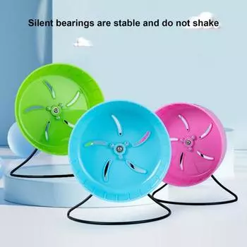 Бесшумное вращающееся колесо для упражнений для хомяка, гладкое круглое колесо для бега морской свинки, товары для домашних животных розовый