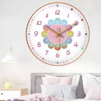 Бесшумные настенные часы, электронные цветные часы без ударов, не тикающие часы для обучения, школа D