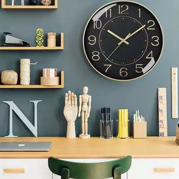 Бесшумные настенные часы Бесшумные круглые настенные часы 8 дюймов на батарейках настенные часы для гостиной дома спальни кухни 8 inch