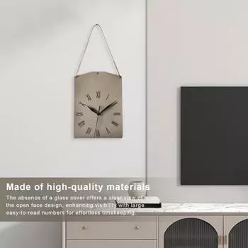 Бесшумные настенные часы, не тикающие, подвесные настенные часы, на батарейках, кварцевый механизм, простая установка, стиль ретро темно-коричневого