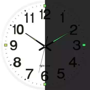 Бесшумные светящиеся настенные часы белого цвета 29,5 см