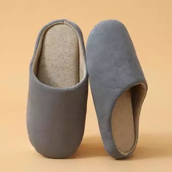 Бесшумные тапочки на подошве, домашняя обувь для помещений, нескользящие, мягкие, удобные, обувь для дома и офиса, нейтральная, зимняя, удобная, дышащая обувь 36-37cm серый