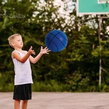 Бесшумный баскетбольный мяч для тренировок в помещении Бесшумный пенный баскетбольный мяч для дриблинга Бесшумный отскок баскетбольного мяча для молодежи и взрослых Любители баскетбола 18cm синий