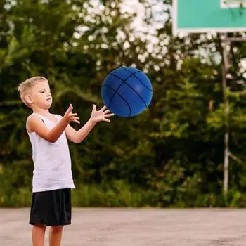 Бесшумный баскетбольный мяч для тренировок в помещении Бесшумный пенный баскетбольный мяч для дриблинга Бесшумный отскок баскетбольного мяча для молодежи и взрослых Любители баскетбола 18cm синий